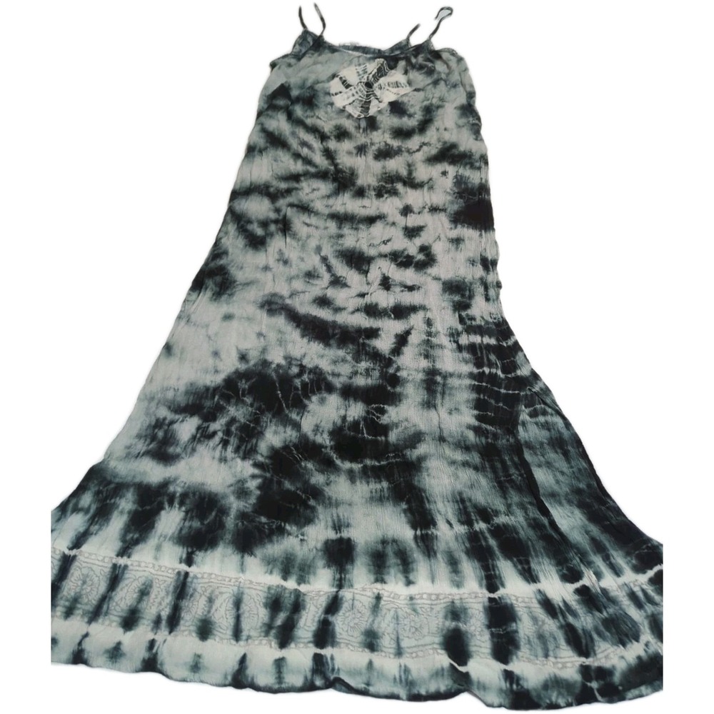 Vtg Encounter Y2K Tie Dye Maxi dress M/L Boho Hippie halter India fairy grunge
